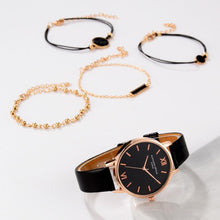 Load image into Gallery viewer, Watch 5Pcs Set Women Quartz Wristwatch Leather Bracelet
