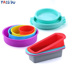 Load image into Gallery viewer, Silicone Cake Mold Round & Rectangular Shapes