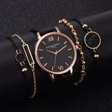 Load image into Gallery viewer, Watch 5Pcs Set Women Quartz Wristwatch Leather Bracelet