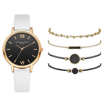 Load image into Gallery viewer, Watch 5Pcs Set Women Quartz Wristwatch Leather Bracelet