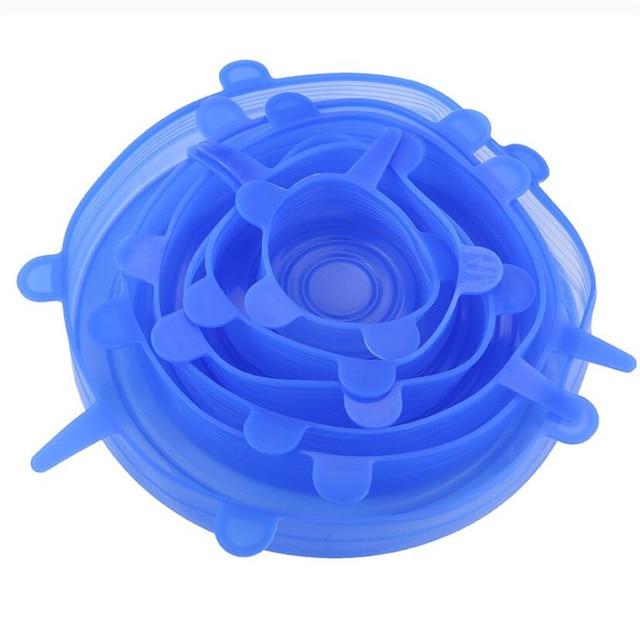6Pcs Silicone Stretch Lids Universal