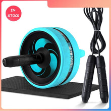 Charger l'image dans la galerie, Roller&amp;Jump Rope No Noise Abdominal Wheel Ab Roller with Mat  For Exercise Fitness Equipment Accessories Body Building
