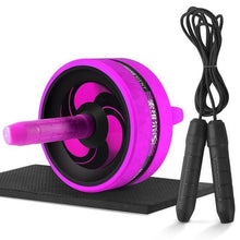 Charger l'image dans la galerie, Roller&amp;Jump Rope No Noise Abdominal Wheel Ab Roller with Mat  For Exercise Fitness Equipment Accessories Body Building
