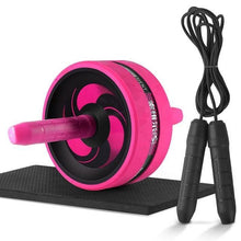 Charger l'image dans la galerie, Roller&amp;Jump Rope No Noise Abdominal Wheel Ab Roller with Mat  For Exercise Fitness Equipment Accessories Body Building
