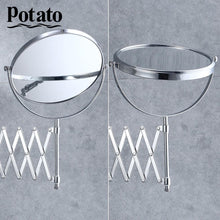 Load image into Gallery viewer, Chrome Round Double-sided 360 Deg 7X Magnifying Mirror 8&quot;
