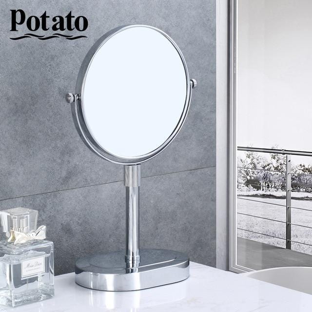 Chrome Round Double-sided 360 Deg 7X Magnifying Mirror 8