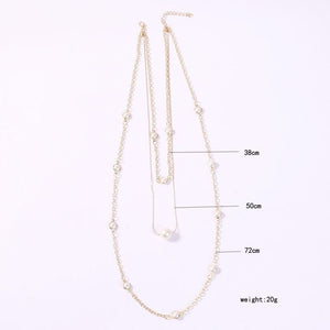 Multilayer Strand Simulated Pearl Necklace and Earrings Set